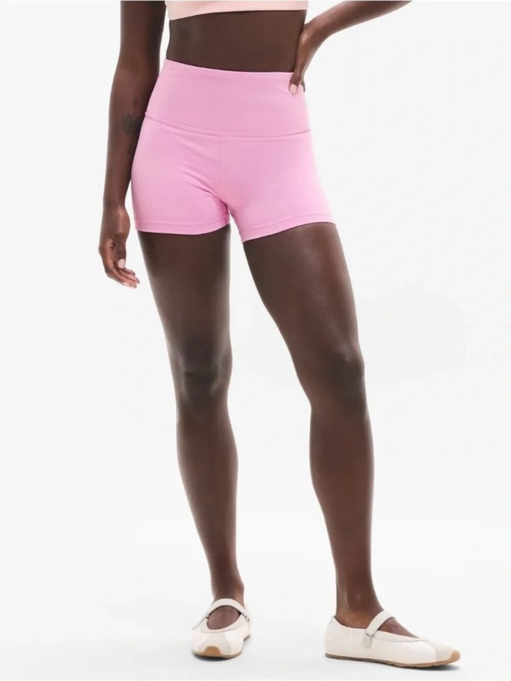 New Athleta XL Elation Ultra High Rise 3" Shortie X-Large Waterlilly Pink